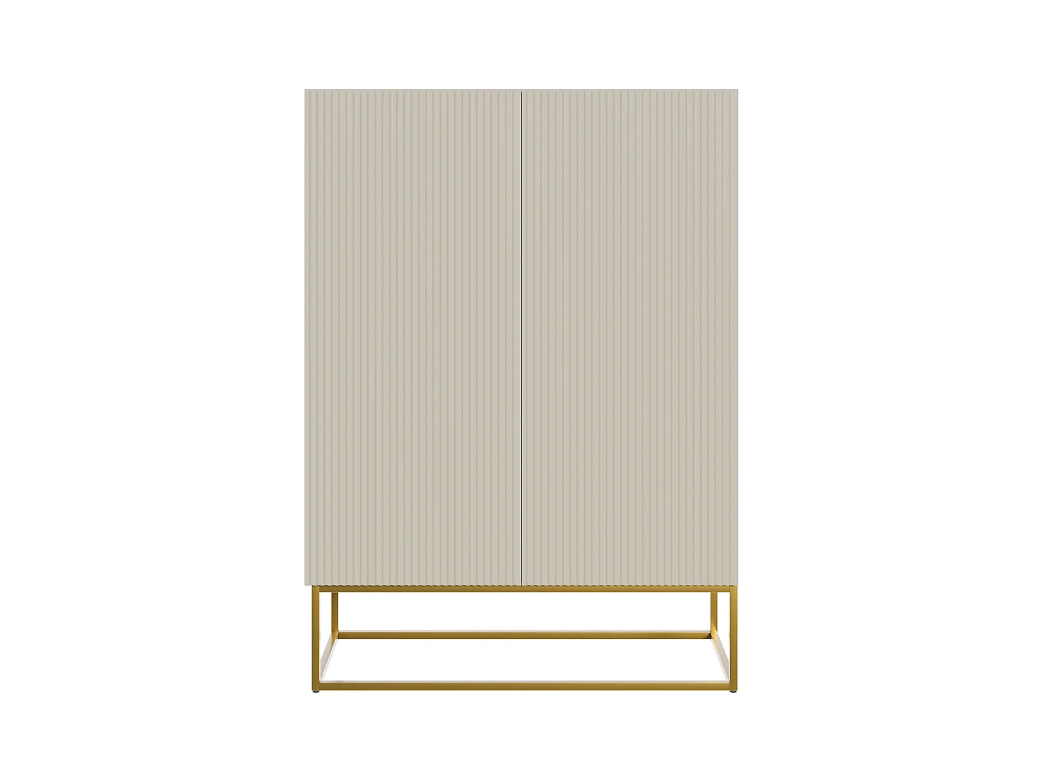 Buffet haut - 2 portes - taupe (gris-beige) - 90 cm - VELDIO