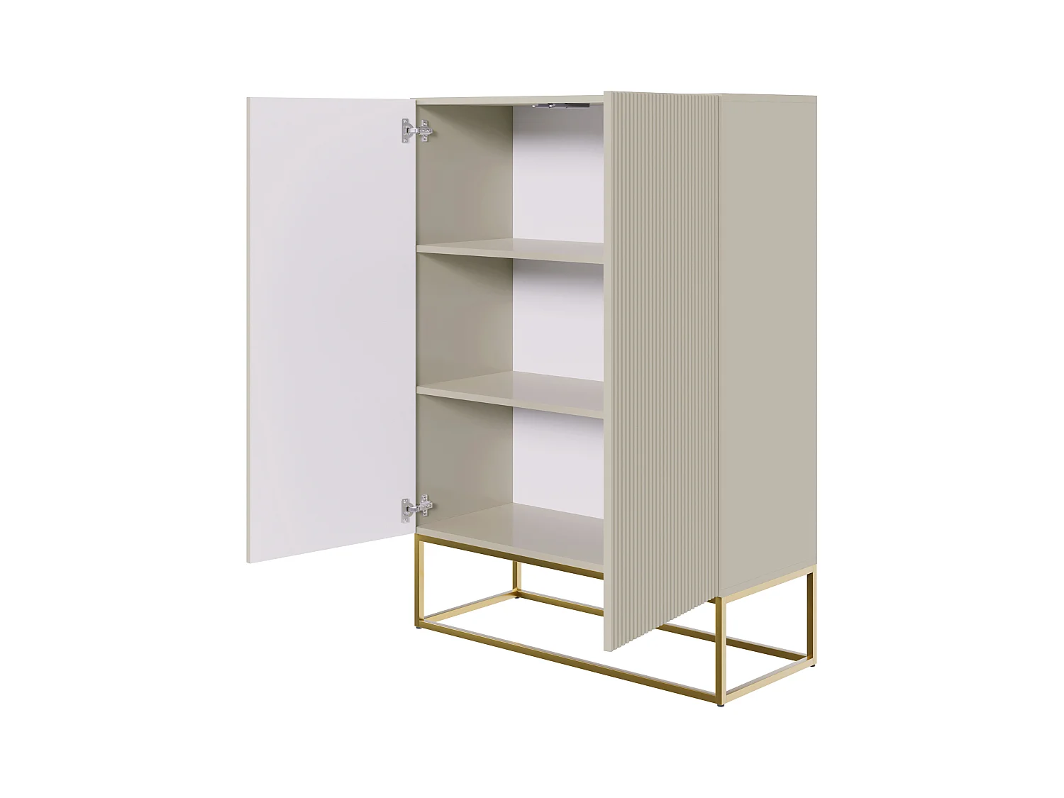 Buffet haut - 2 portes - taupe (gris-beige) - 90 cm - VELDIO