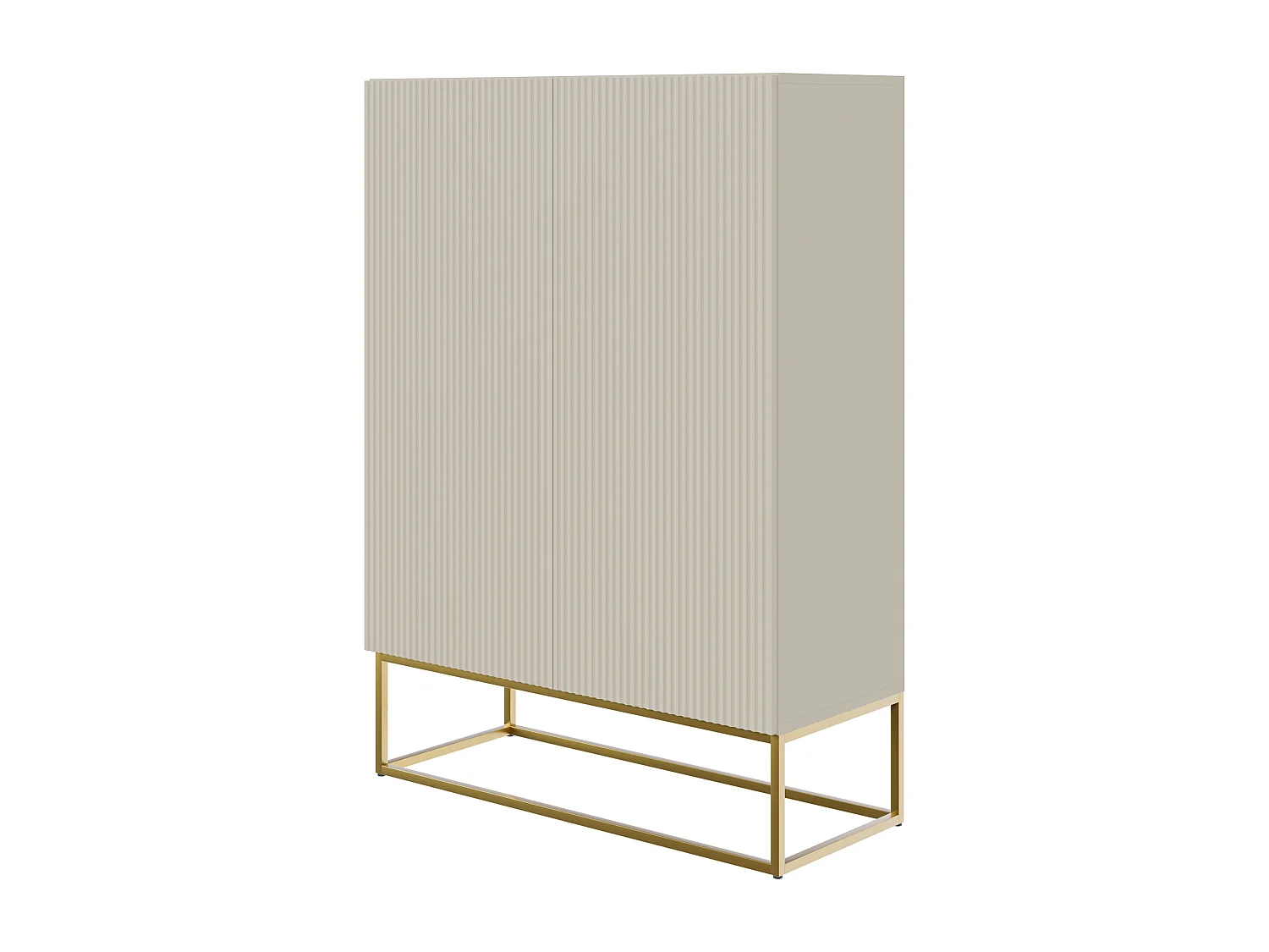 Hohes Sideboard - 2 Türen - Taupe (Grau-Beige) - 90 cm - VELDIO