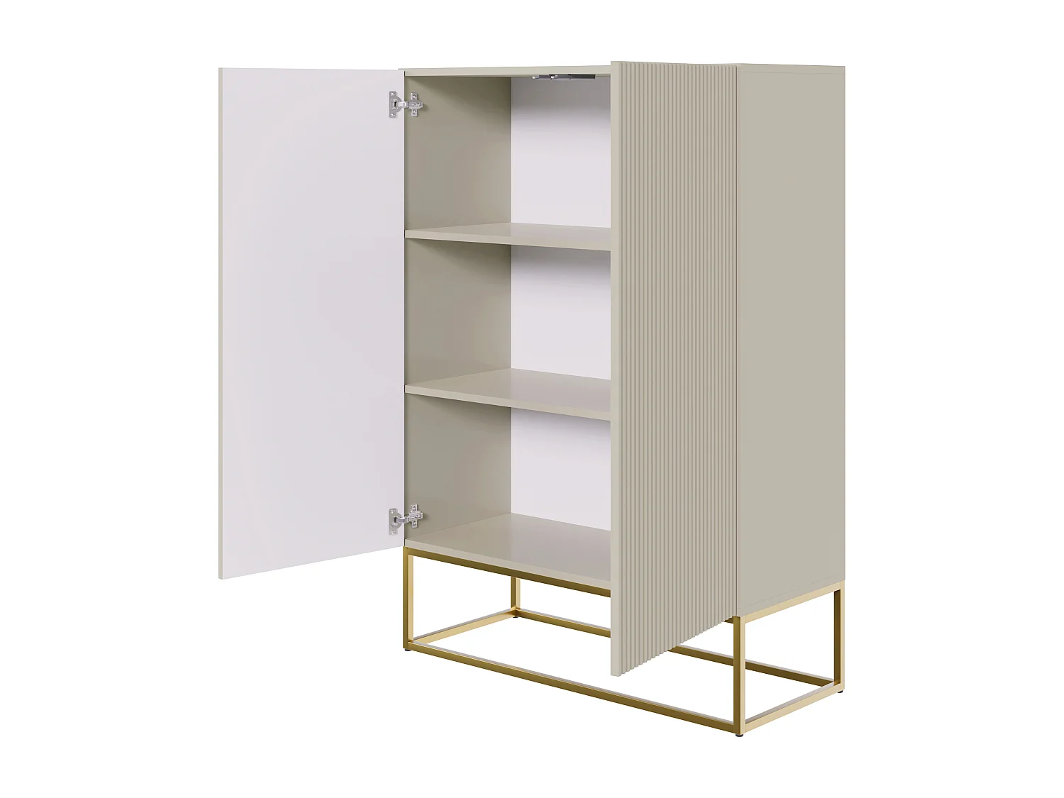 Hohes Sideboard - 2 Türen - Taupe (Grau-Beige) - 90 cm - VELDIO