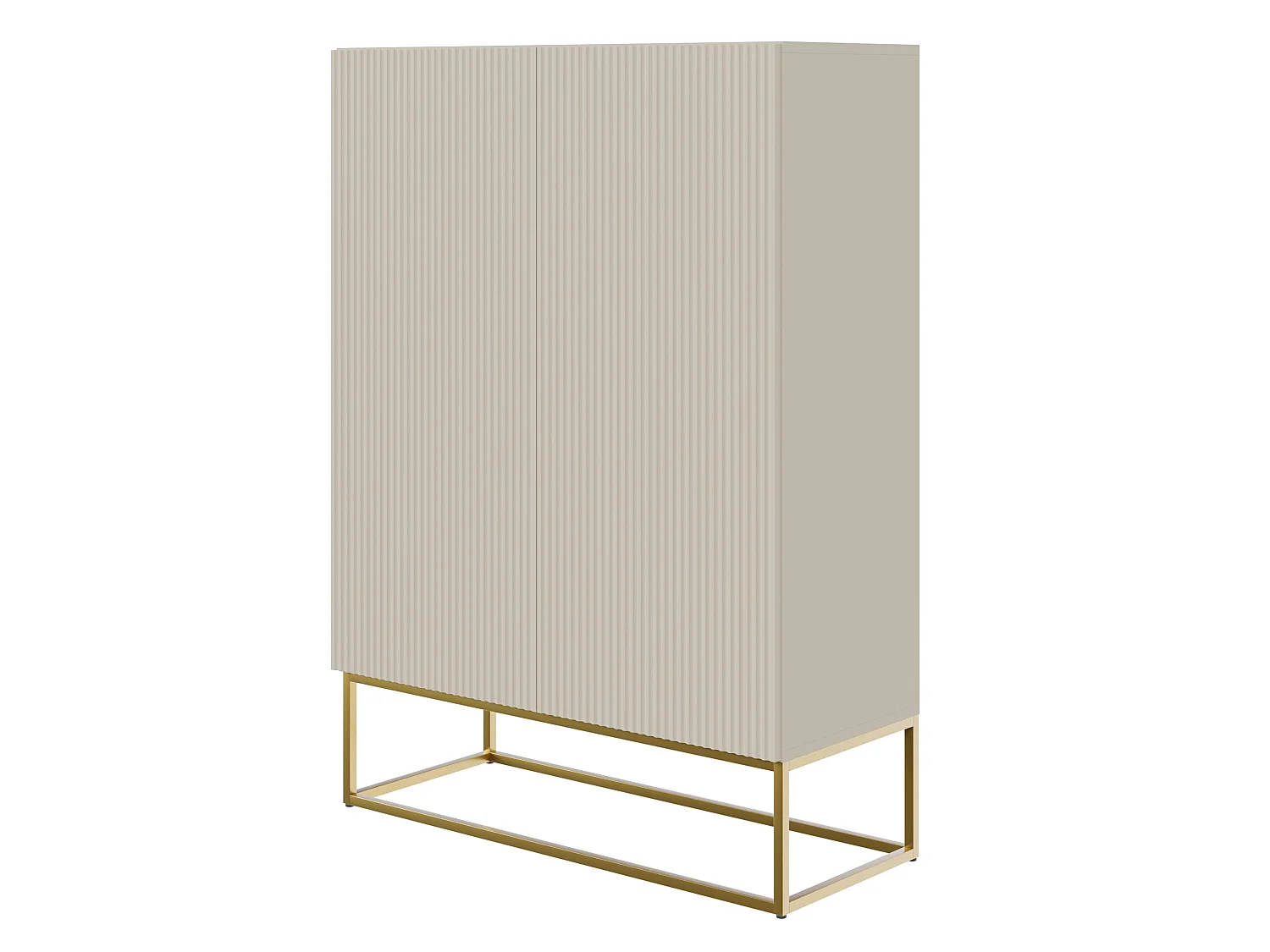 Buffet haut - 2 portes - taupe (gris-beige) - 90 cm - VELDIO