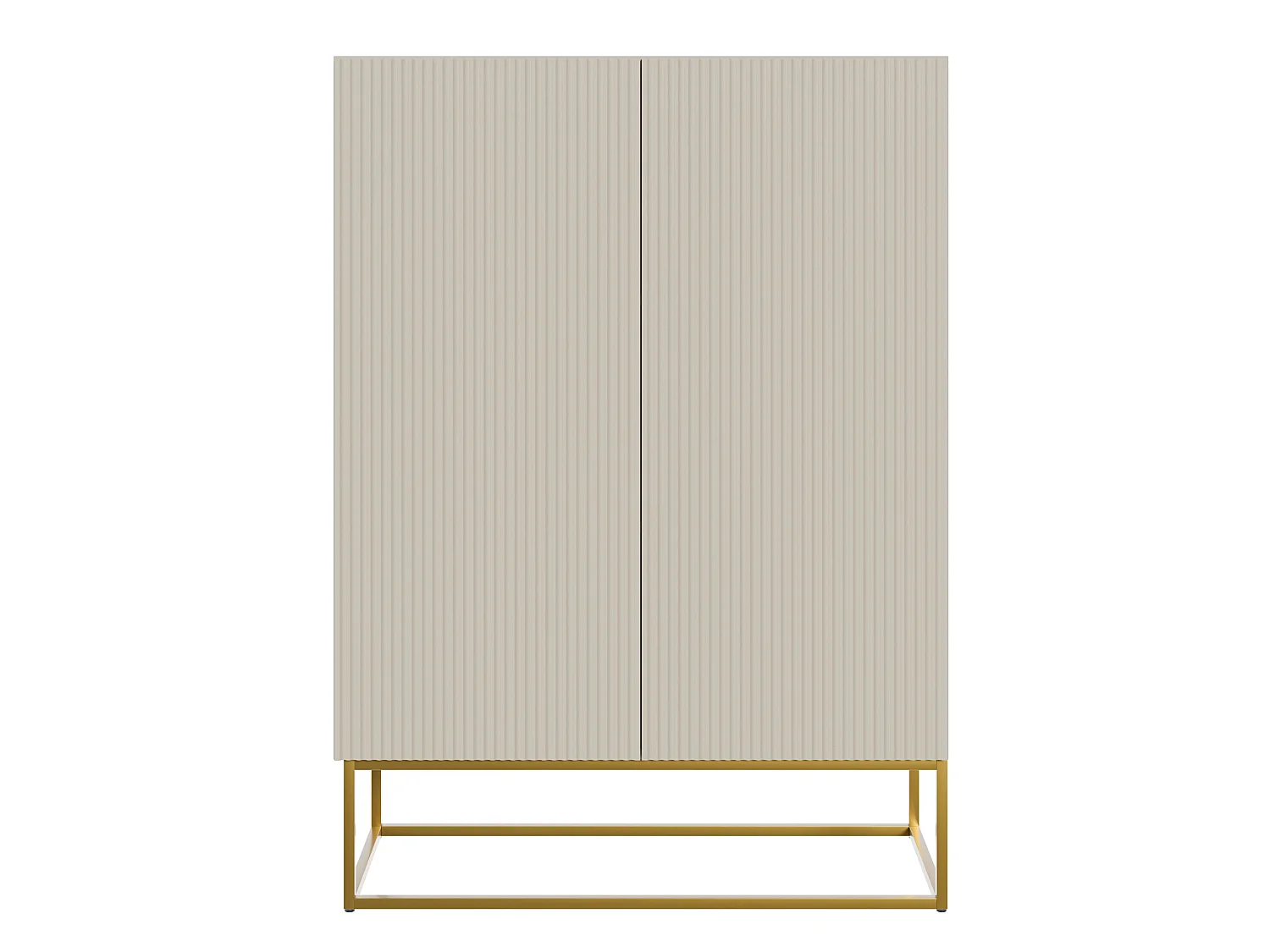 Buffet haut - 2 portes - taupe (gris-beige) - 90 cm - VELDIO