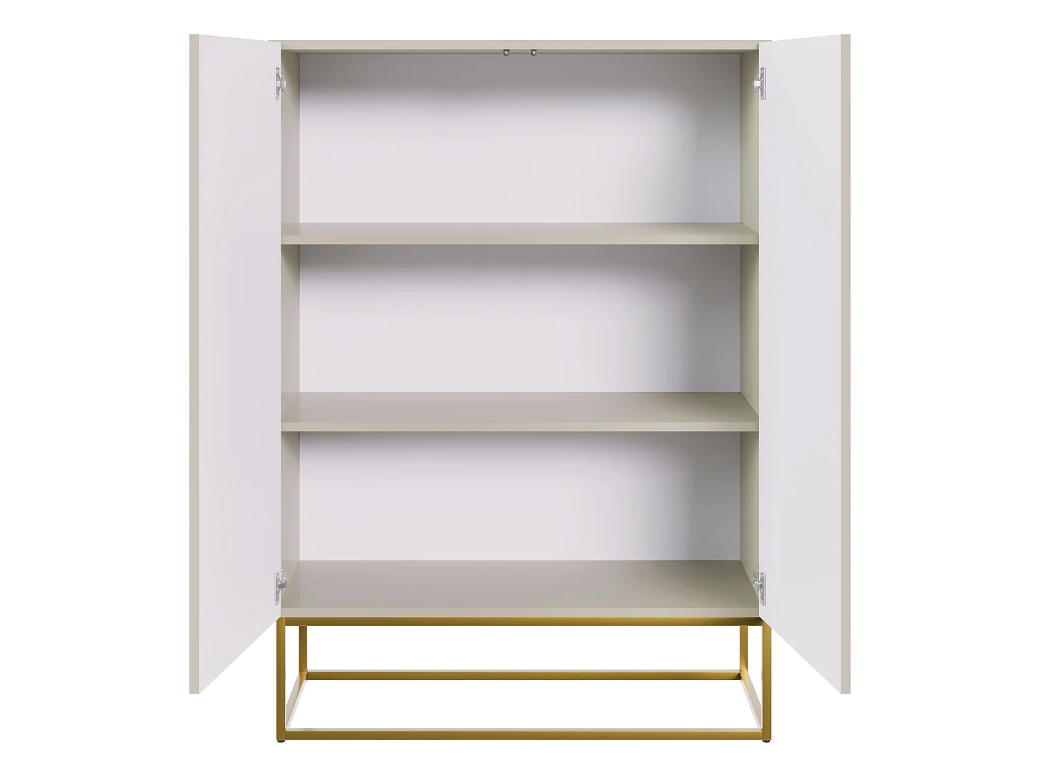 Buffet haut - 2 portes - taupe (gris-beige) - 90 cm - VELDIO