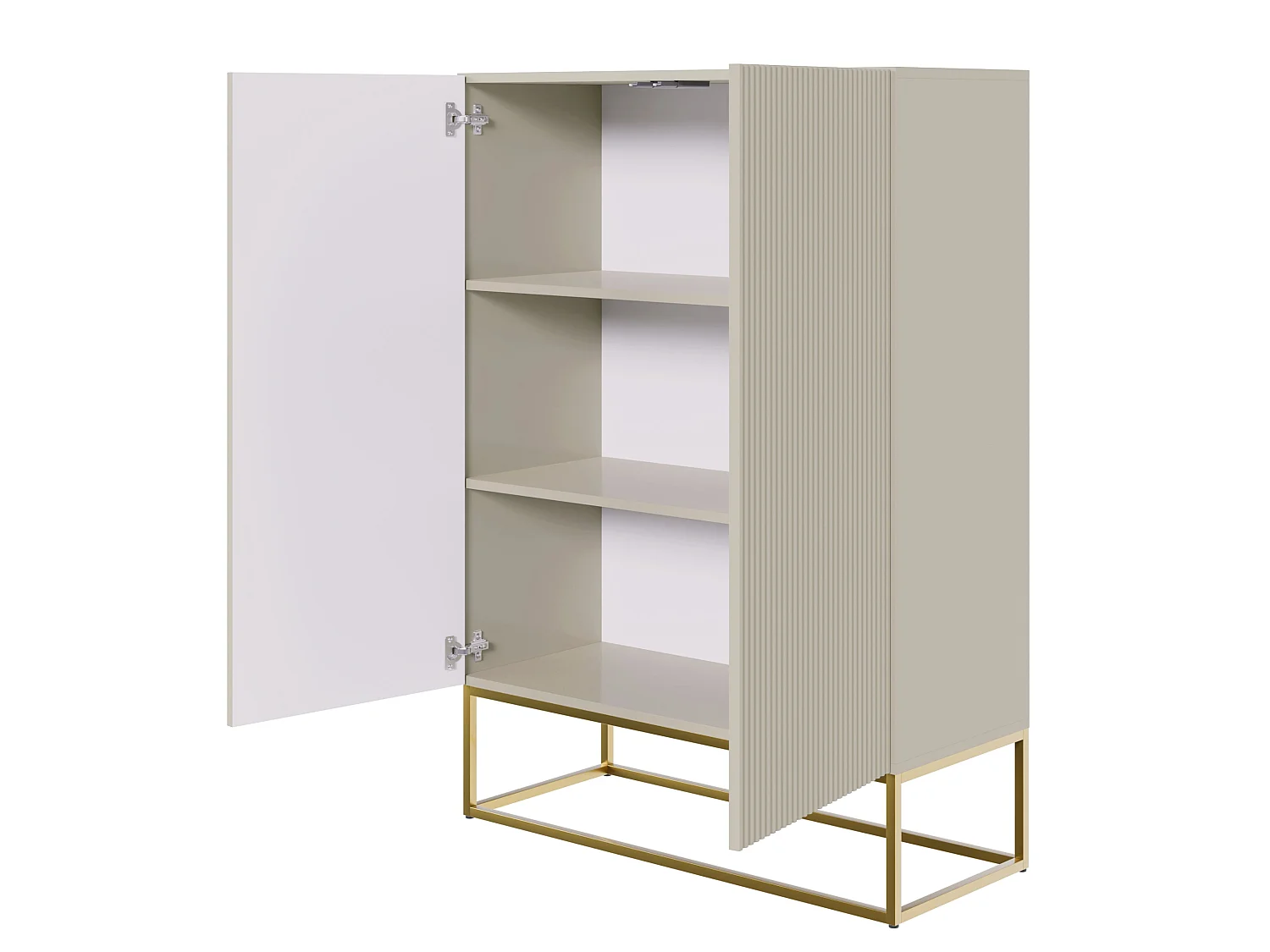 Buffet haut - 2 portes - taupe (gris-beige) - 90 cm - VELDIO