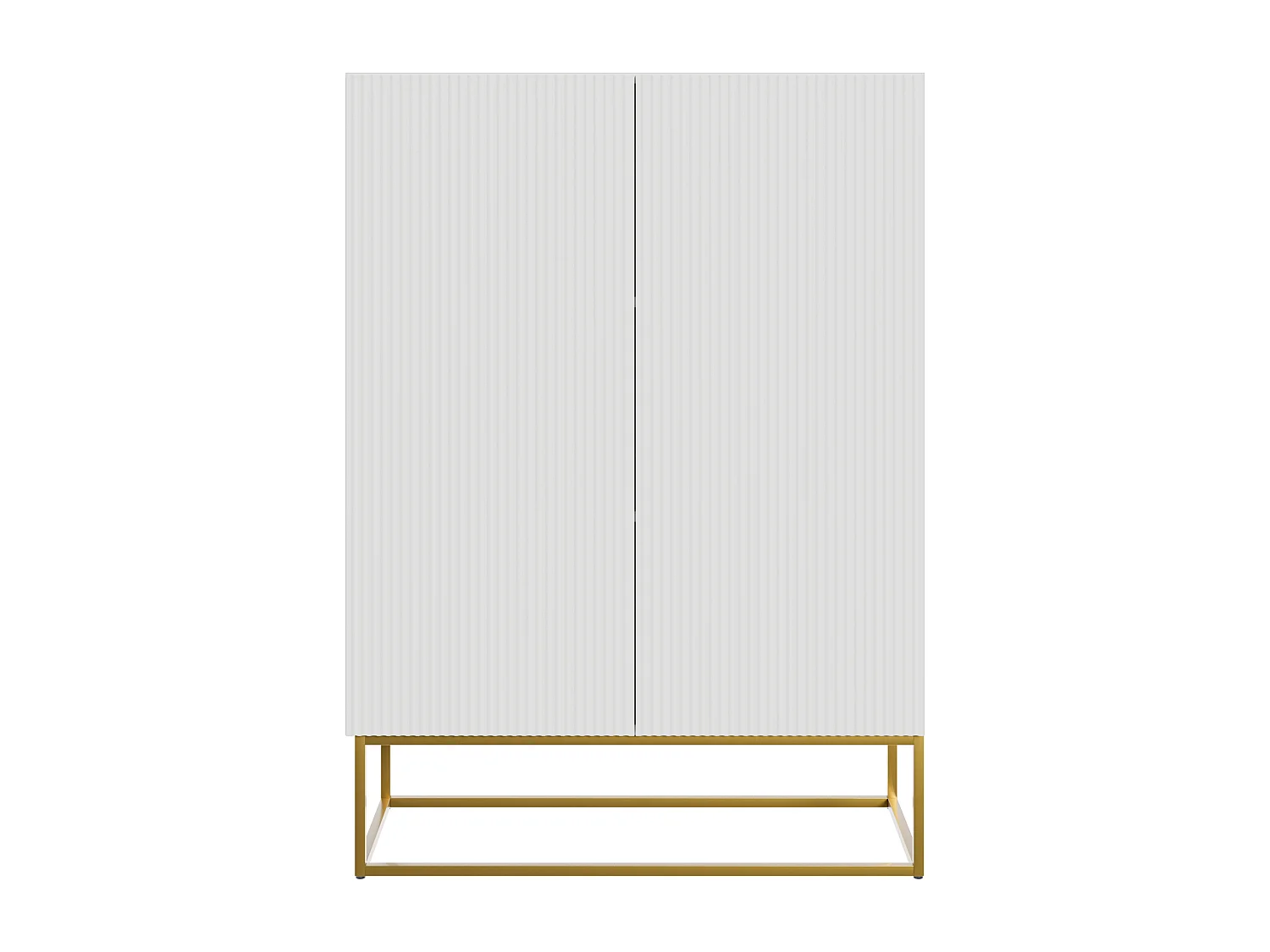 Hohes Sideboard - 2 Türen - weiß - 90 cm - VELDIO