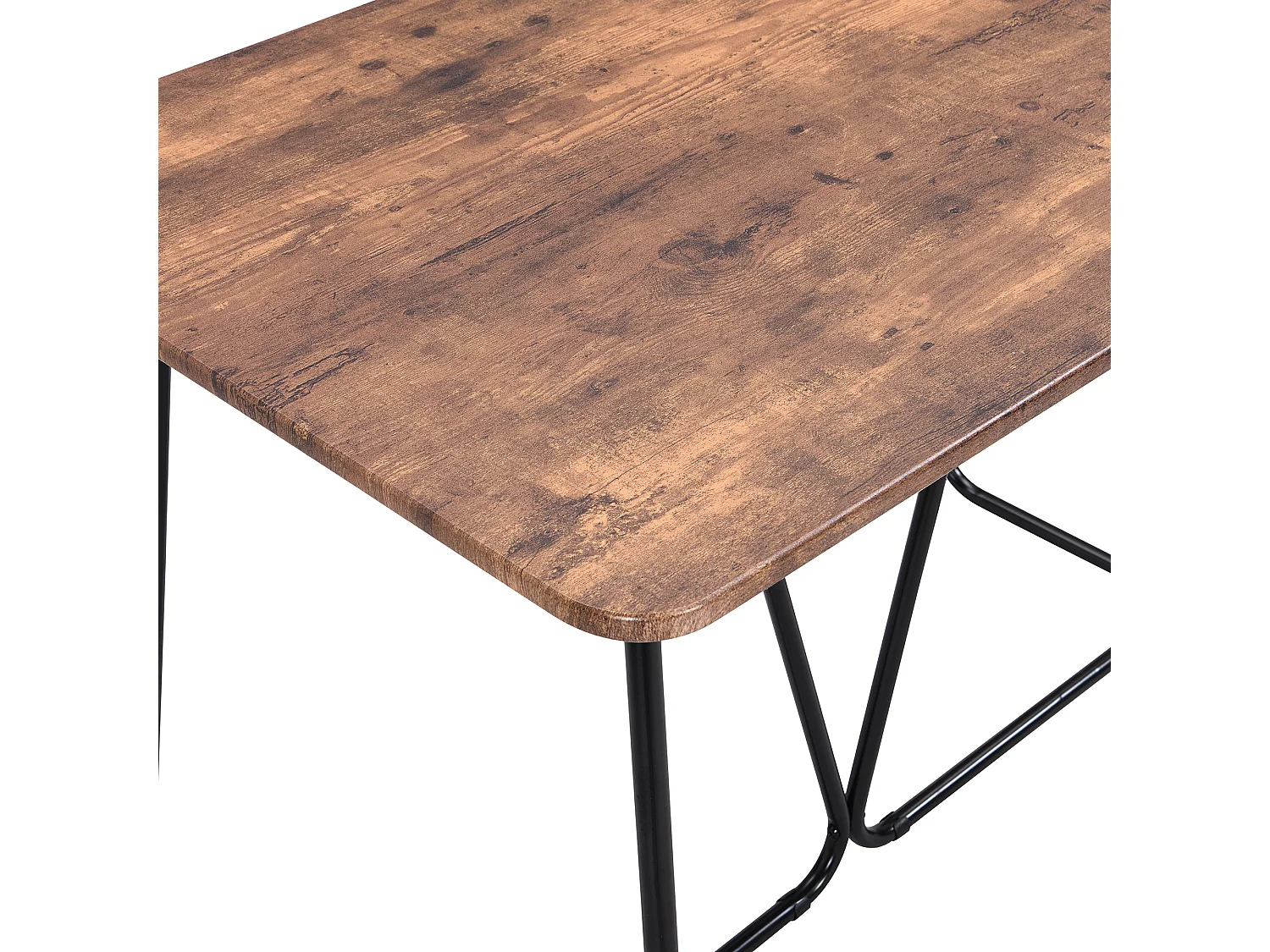 Ensemble table et 4 chaises - style industriel - Marron