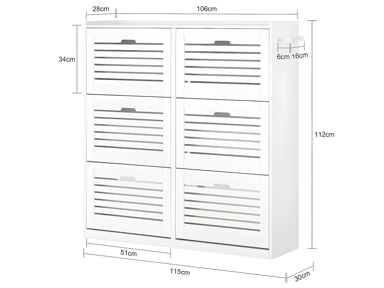 SoBuy Meuble à Chaussures, Meuble de Rangement à Chaussures, Armoire à Chaussures, 115x30x112 cm, FSR145-W