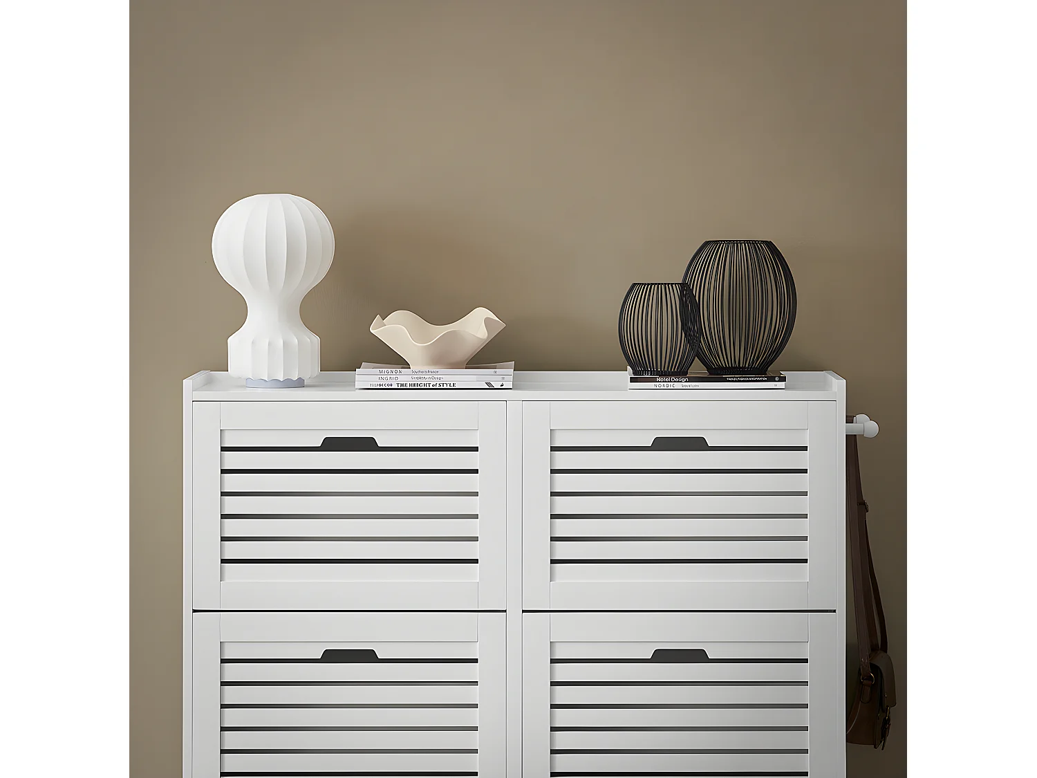 SoBuy Meuble à Chaussures, Meuble de Rangement à Chaussures, Armoire à Chaussures, 115x30x112 cm, FSR145-W