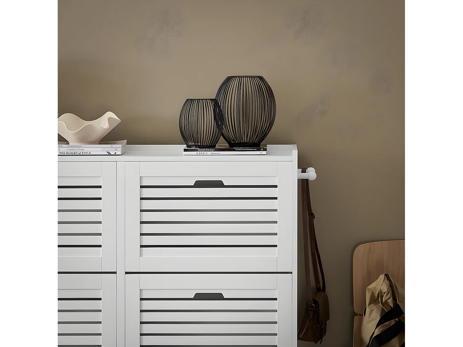 SoBuy Meuble à Chaussures, Meuble de Rangement à Chaussures, Armoire à Chaussures, 115x30x112 cm, FSR145-W