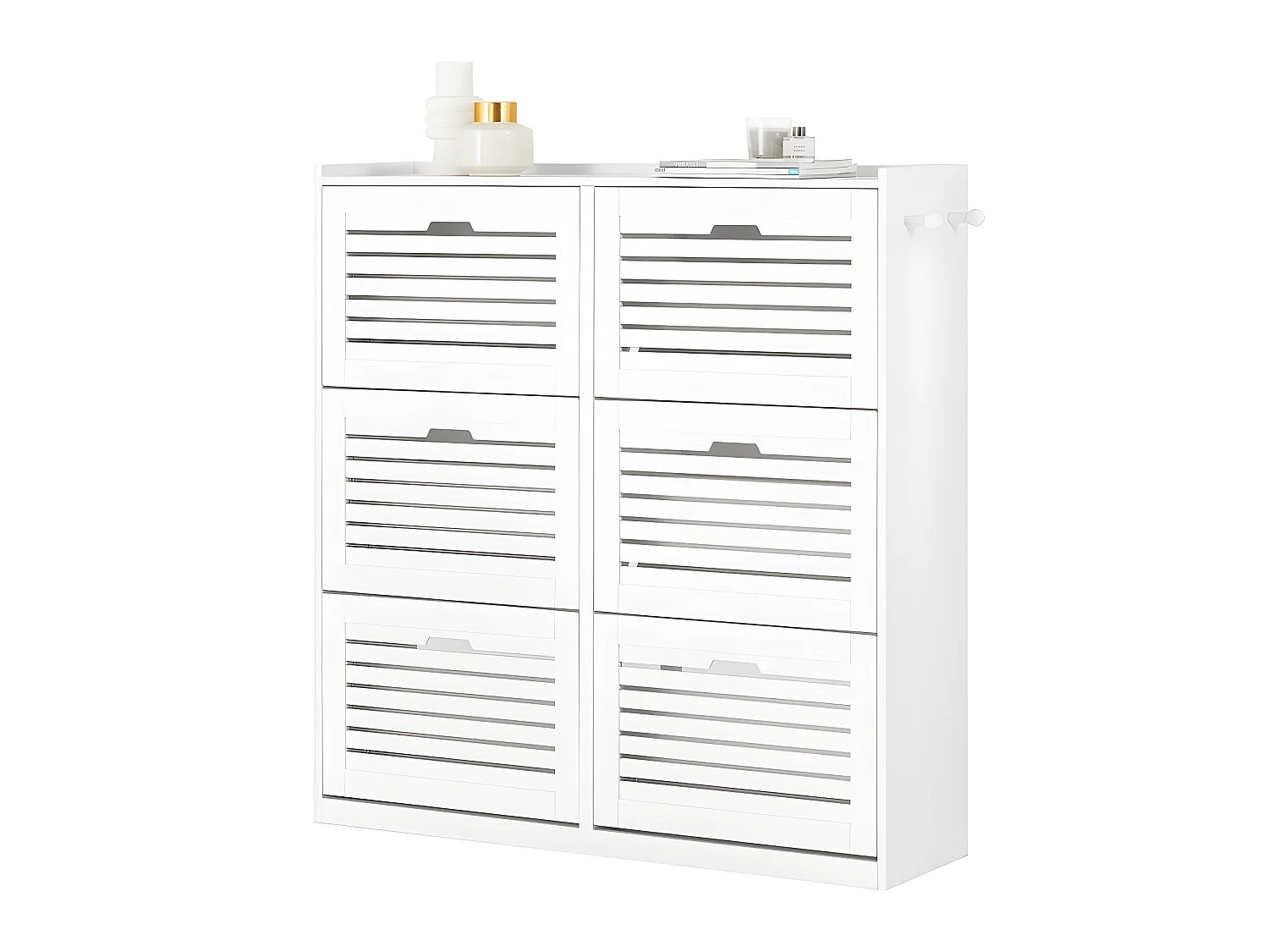 SoBuy Meuble à Chaussures, Meuble de Rangement à Chaussures, Armoire à Chaussures, 115x30x112 cm, FSR145-W