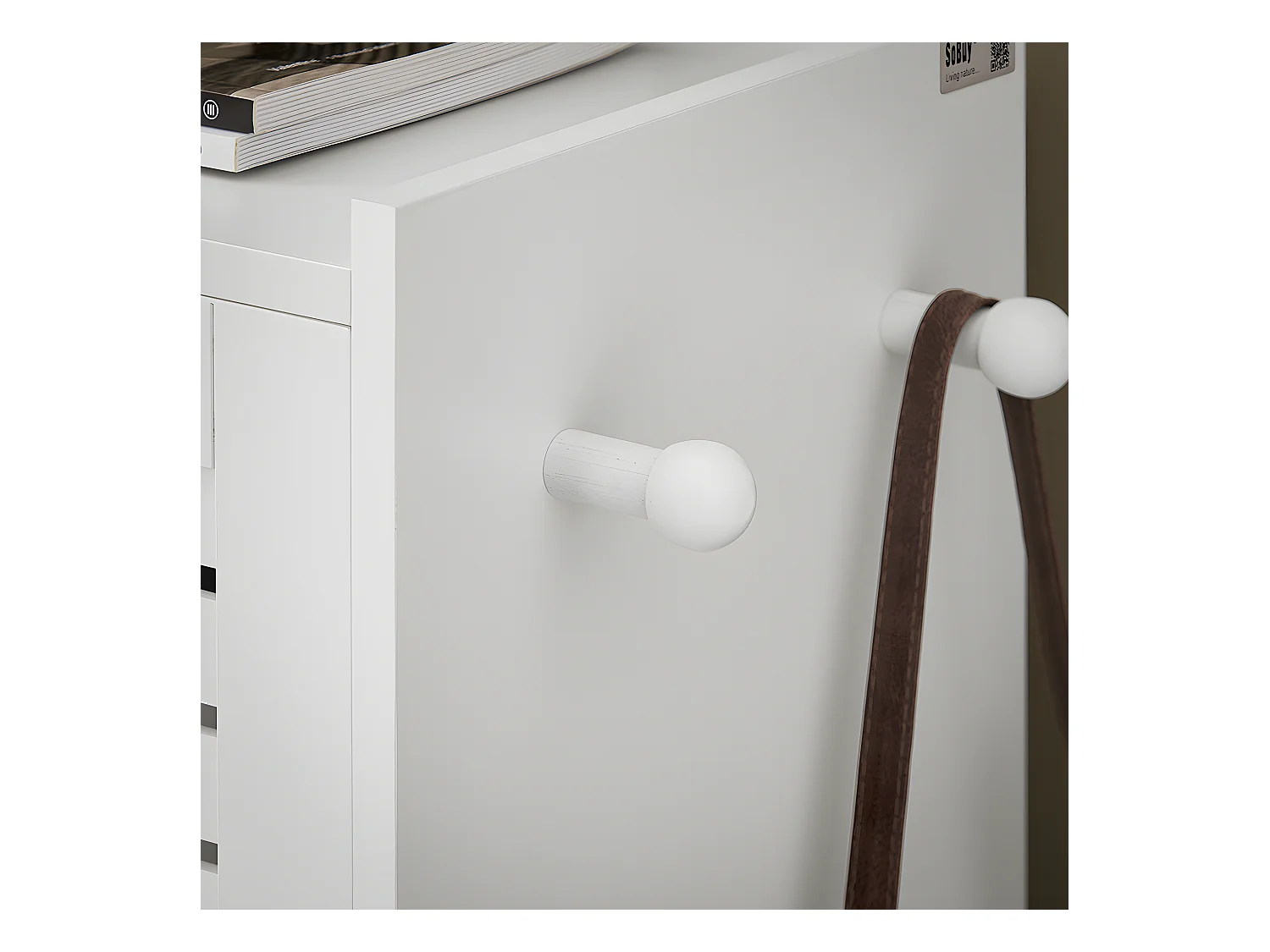 Szafka na buty z 6 drzwiami i 2 hakami FSR145-W