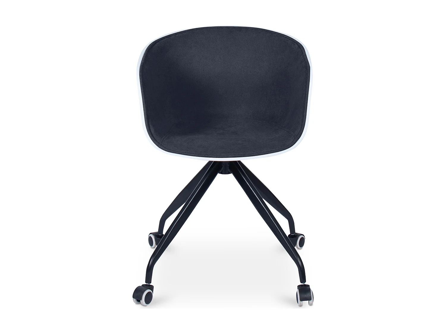 Silla de Oficina con Reposabrazos - Silla de Escritorio con Ruedas - Blanco y Negro - Jodie