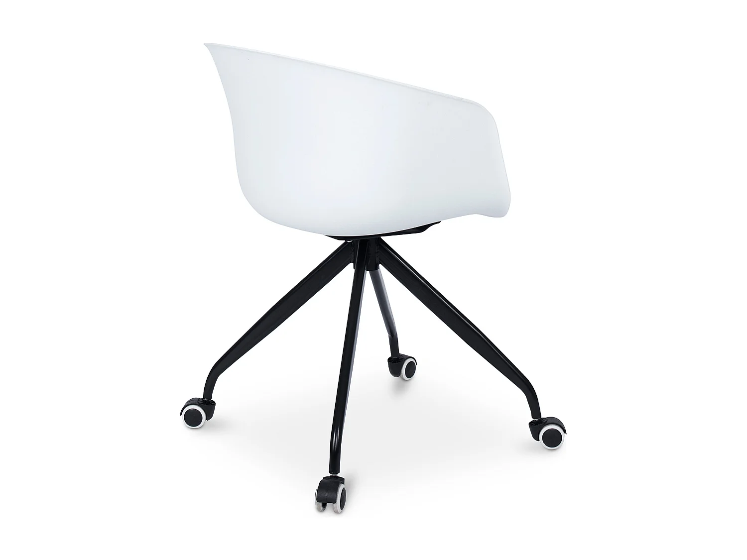 Silla de Oficina con Reposabrazos - Silla de Escritorio con Ruedas - Blanco y Negro - Jodie