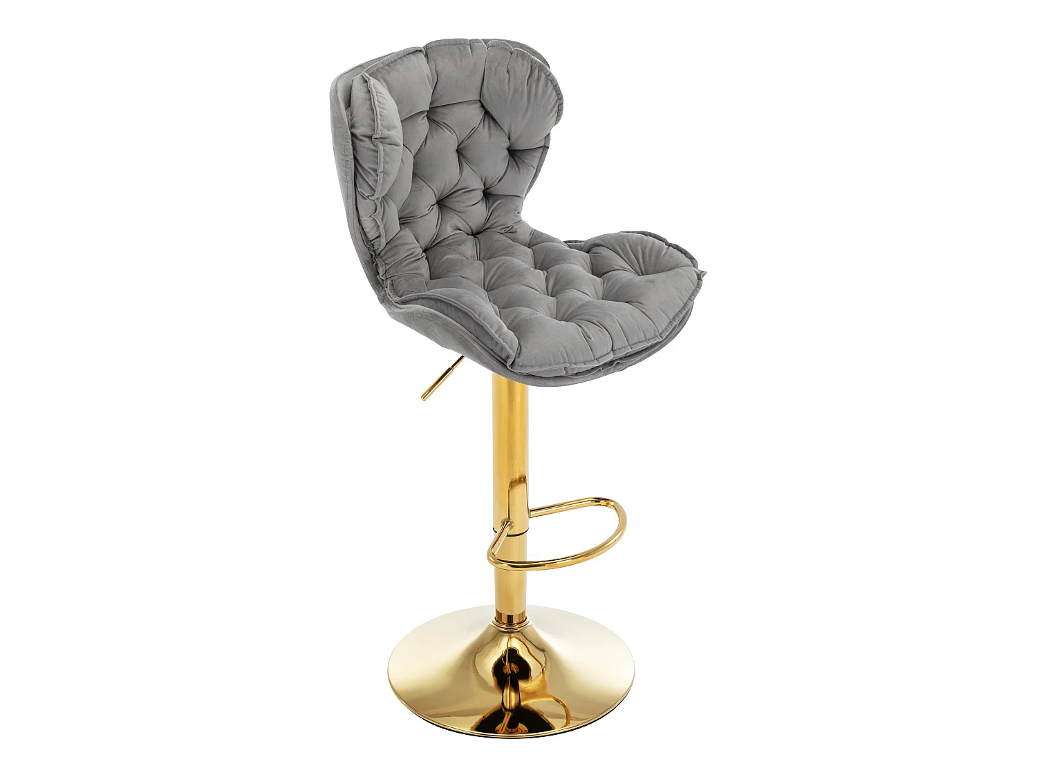 Barhocker 2er-Set drehbaren – höhenverstellbar – Samtstoff – Grau