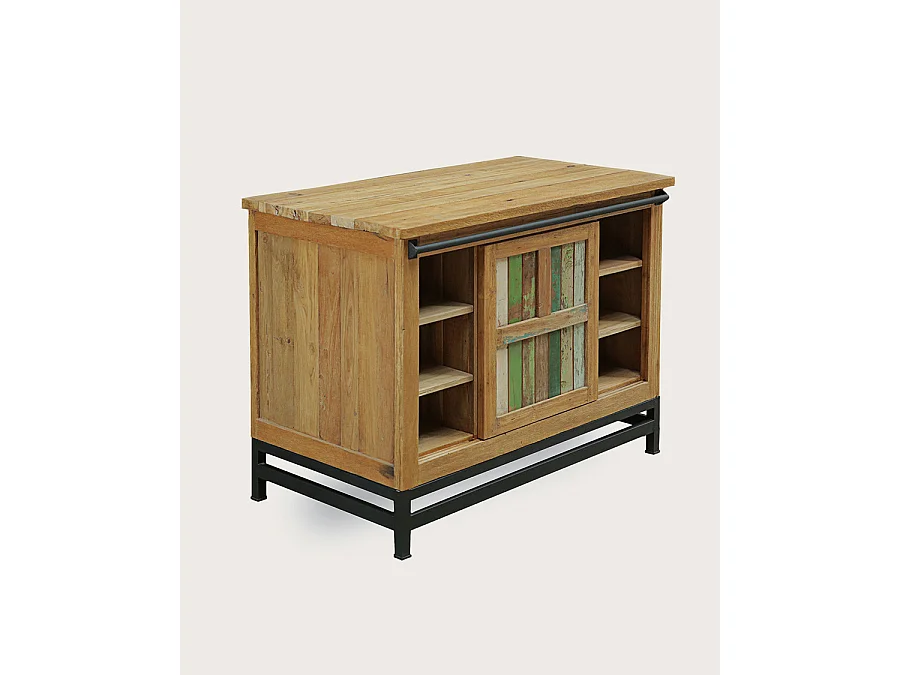 Sumatra - Mobile da bagno realizzato in teak riciclato proveniente da imbarcazioni.