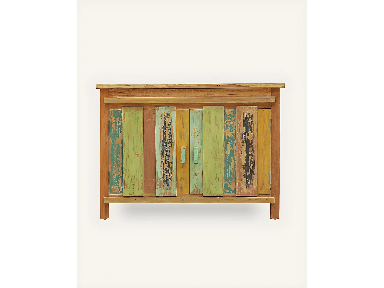 Antik - Meuble sous vasque en teck de bateau recyclé