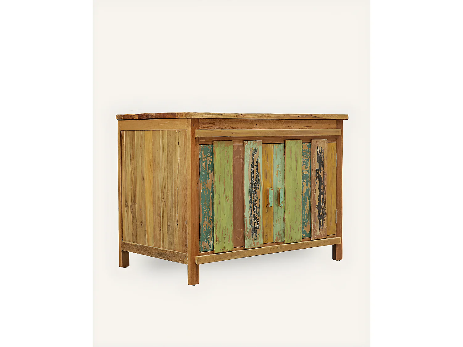 Antik - Meuble sous vasque en teck de bateau recyclé