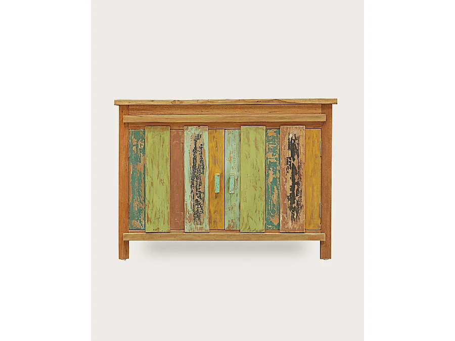 Antik - Meuble sous vasque en teck de bateau recyclé