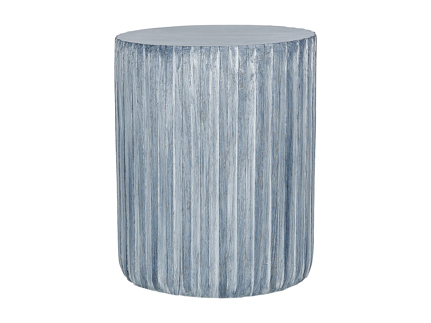 Beistelltisch Beton und Glasfaser grau Rillenstruktur rund ⌀ 39 cm modern Amaro