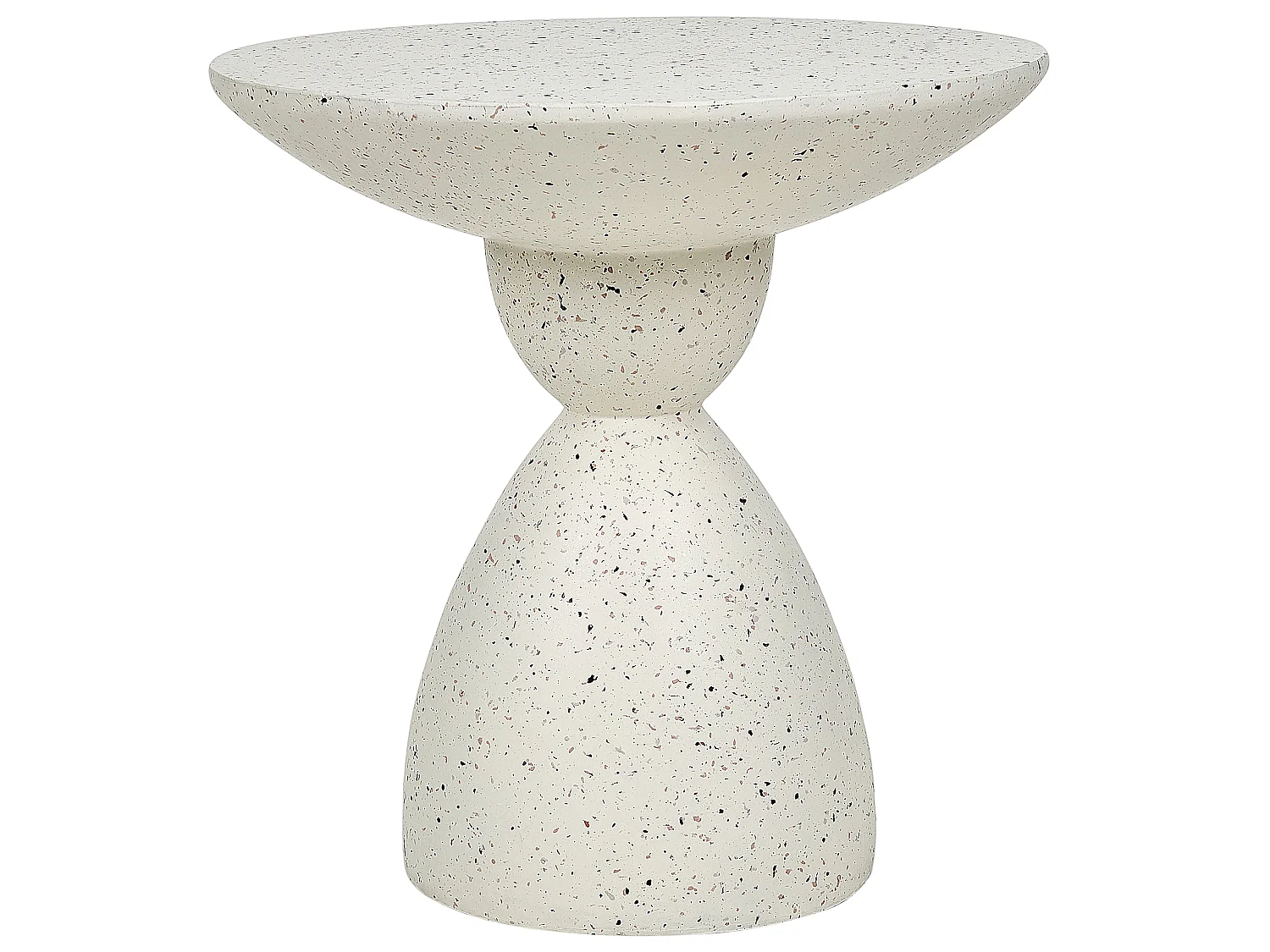 Side Table CAFFI 50 cm 50 cm White Terrazzo
