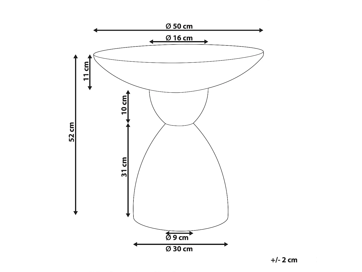 Side Table CAFFI 50 cm 50 cm White Terrazzo