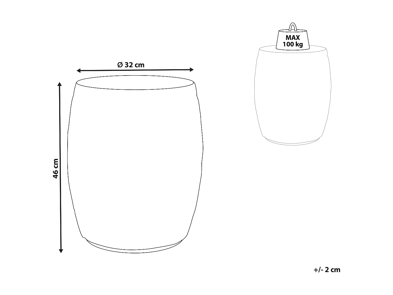 Bijzettafel SADOLE Natuurlijk