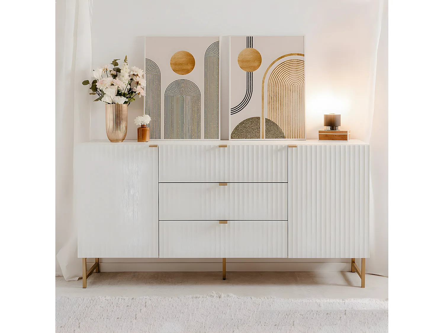 Buffet 2 Portes 3 Tiroirs L179 cm - GLASGOW