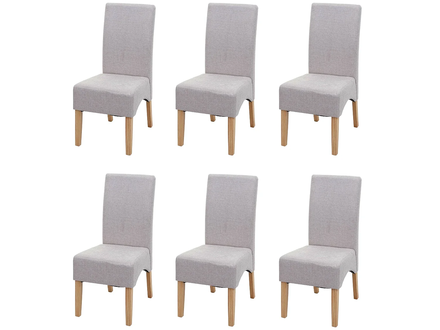Eetkamerstoel Crotone (set van 6),  crème beige, lichtgekleurde poten