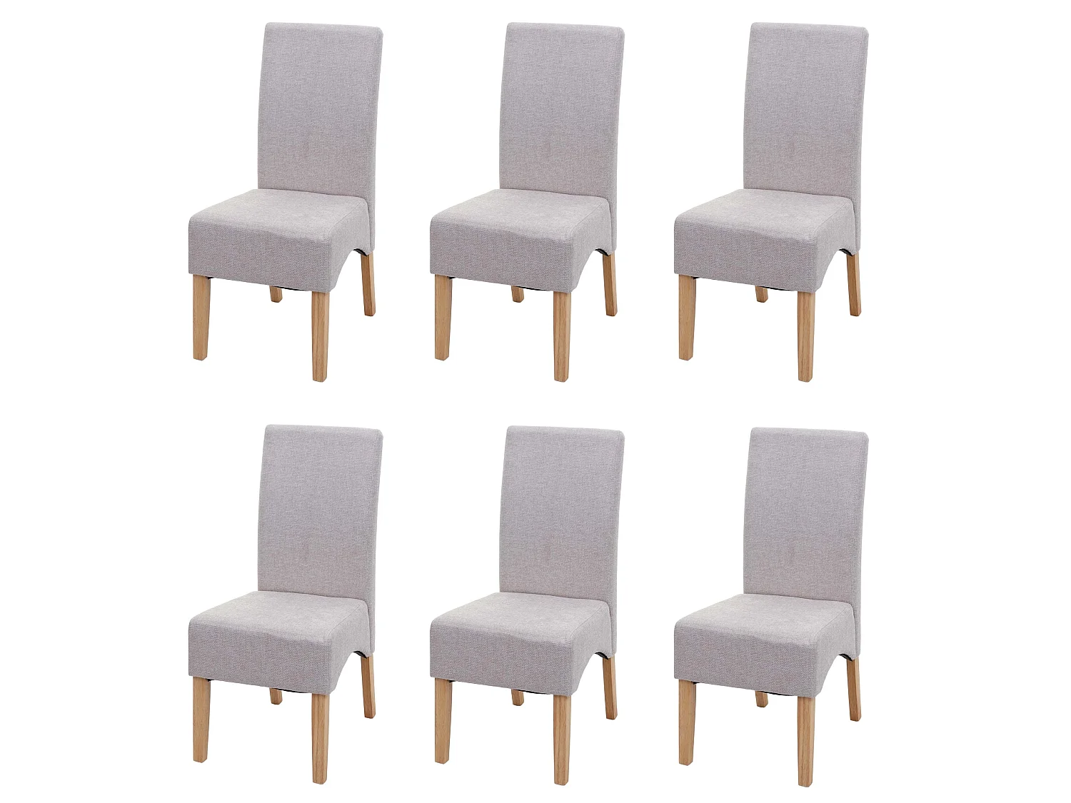 Chaise de salle à manger Crotone (lot de 6),  crème beige, pieds clairs