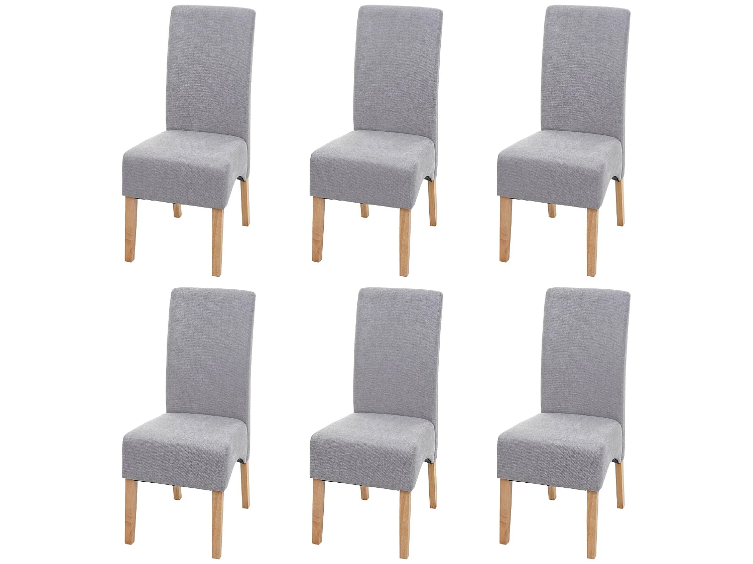 Silla de comedor Crotone (juego de 6),  gris claro, patas claras