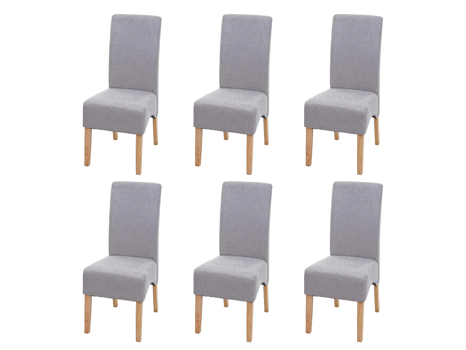 Eetkamerstoel Crotone (set van 6),  lichtgrijs, lichte poten