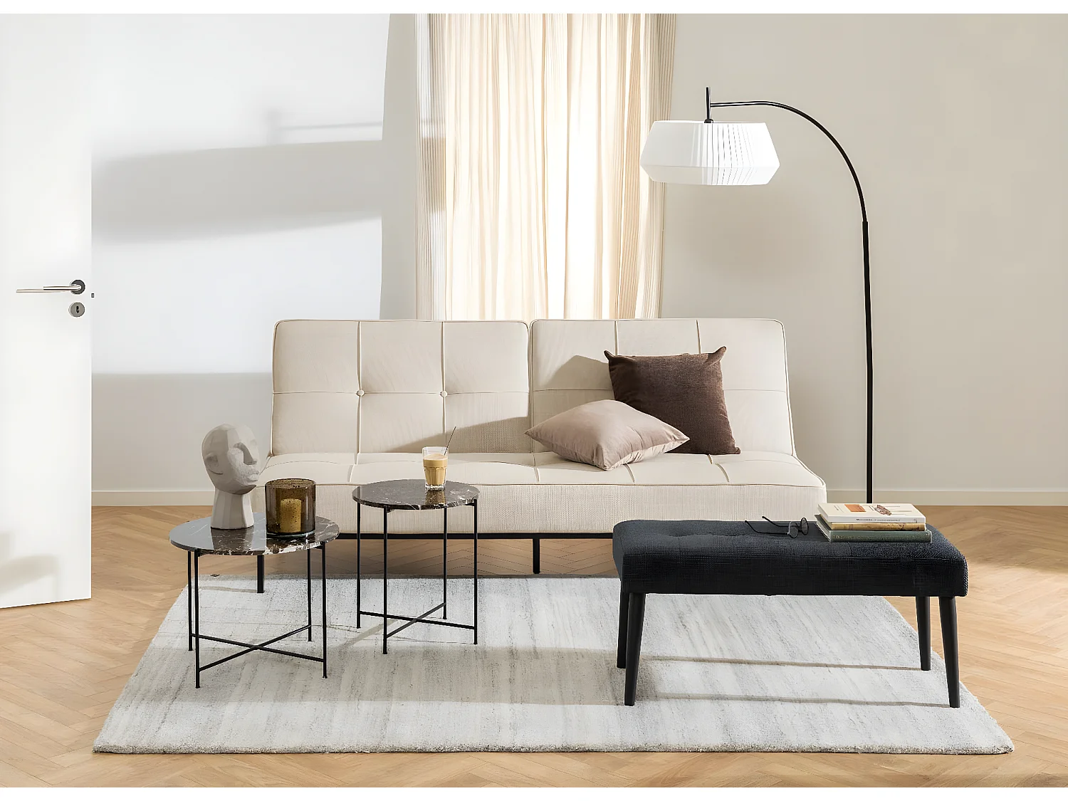 Perugia Schlafsofa beige.