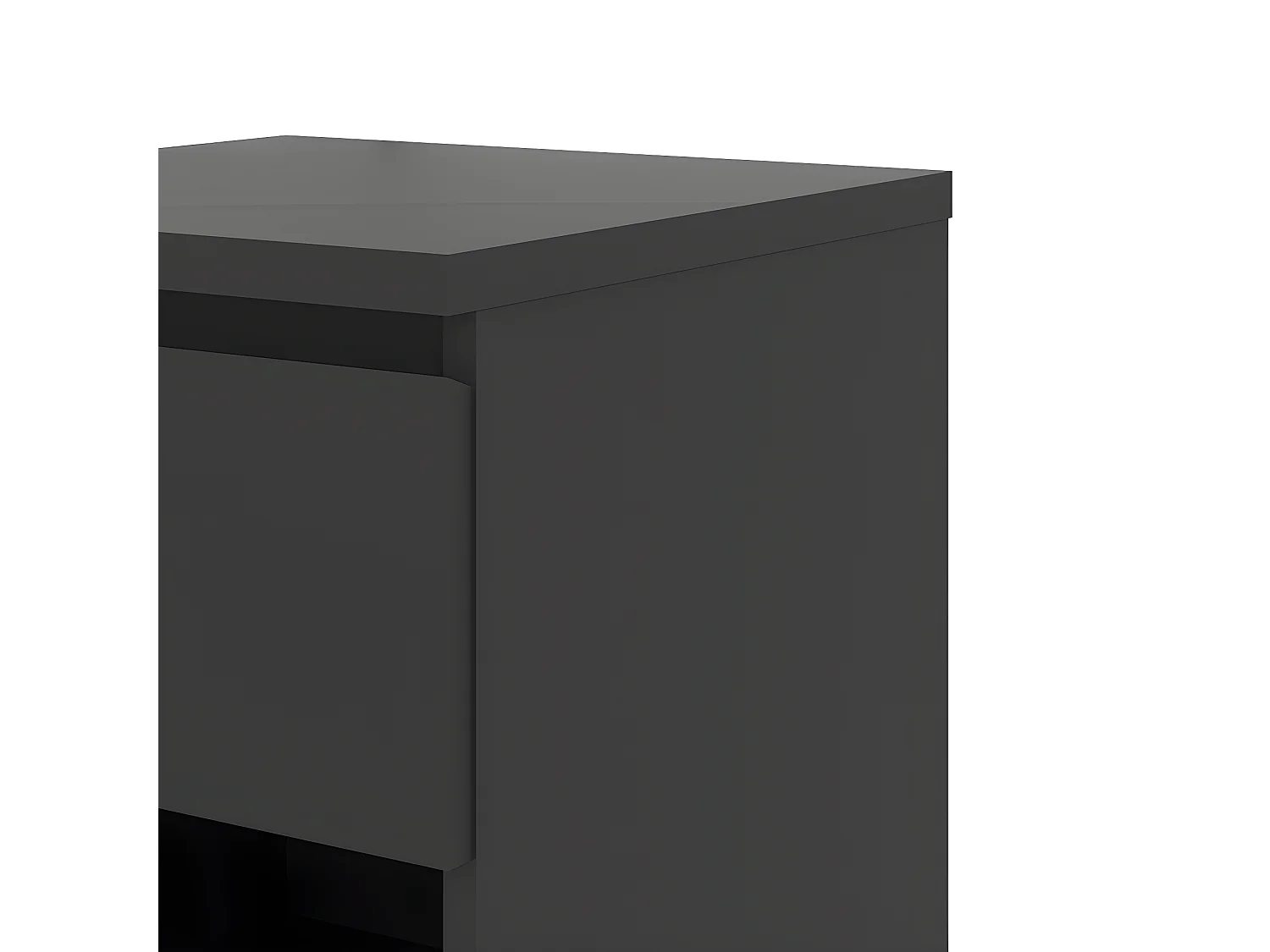 Nada Table de chevet à 1 tiroir et 1 espace de rangement ouvert, noir mat.