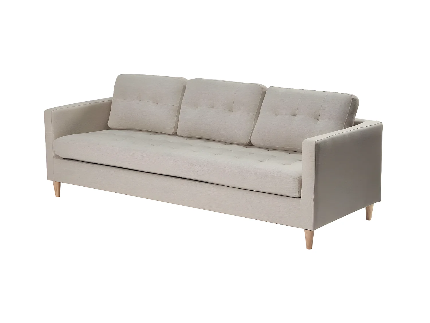 Marino bank 3 persoons stof zandkleurig.