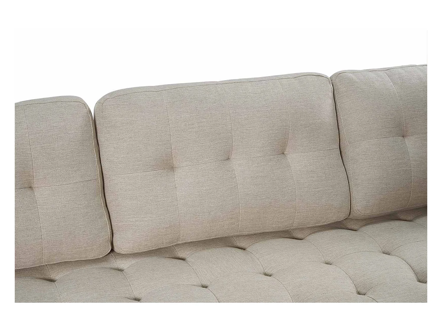 Marino bank 3 persoons stof zandkleurig.