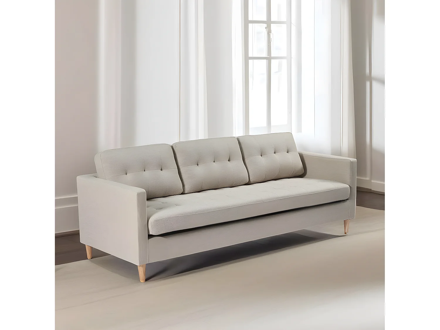 Marino canapé 3 personnes tissu sable.