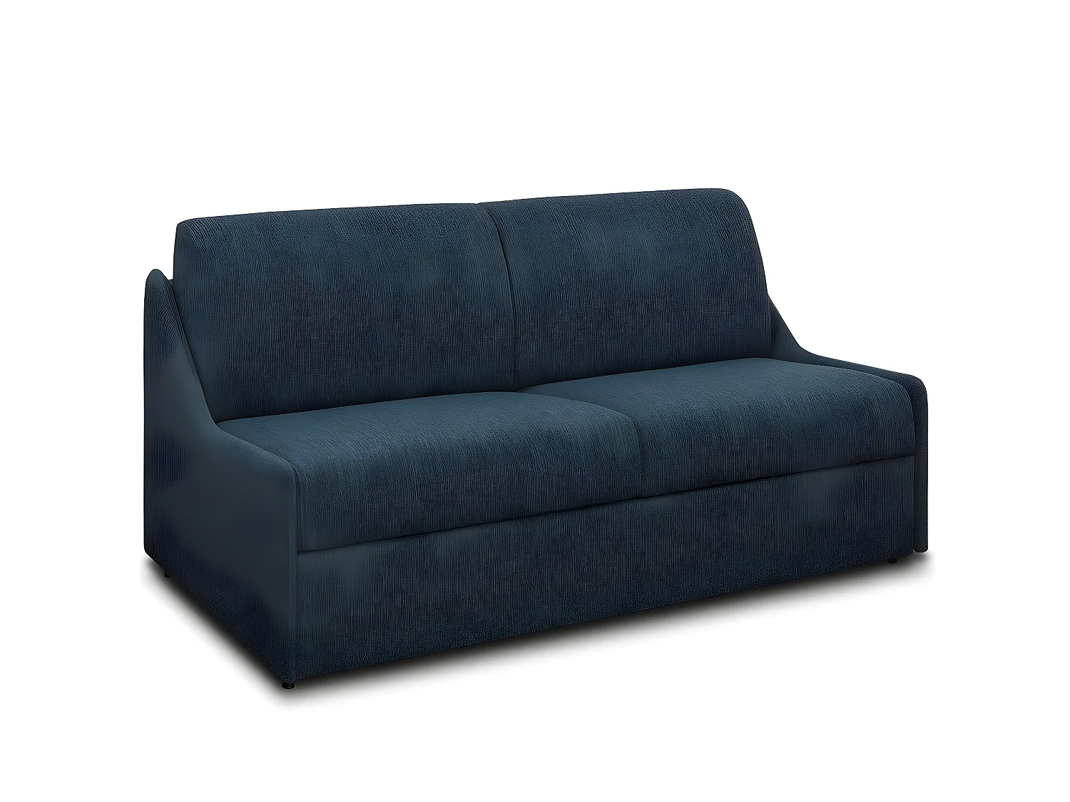 Canapé lit EXPRESSO  express compact 160cm matelas 16cm tissu tweed bleu nuit