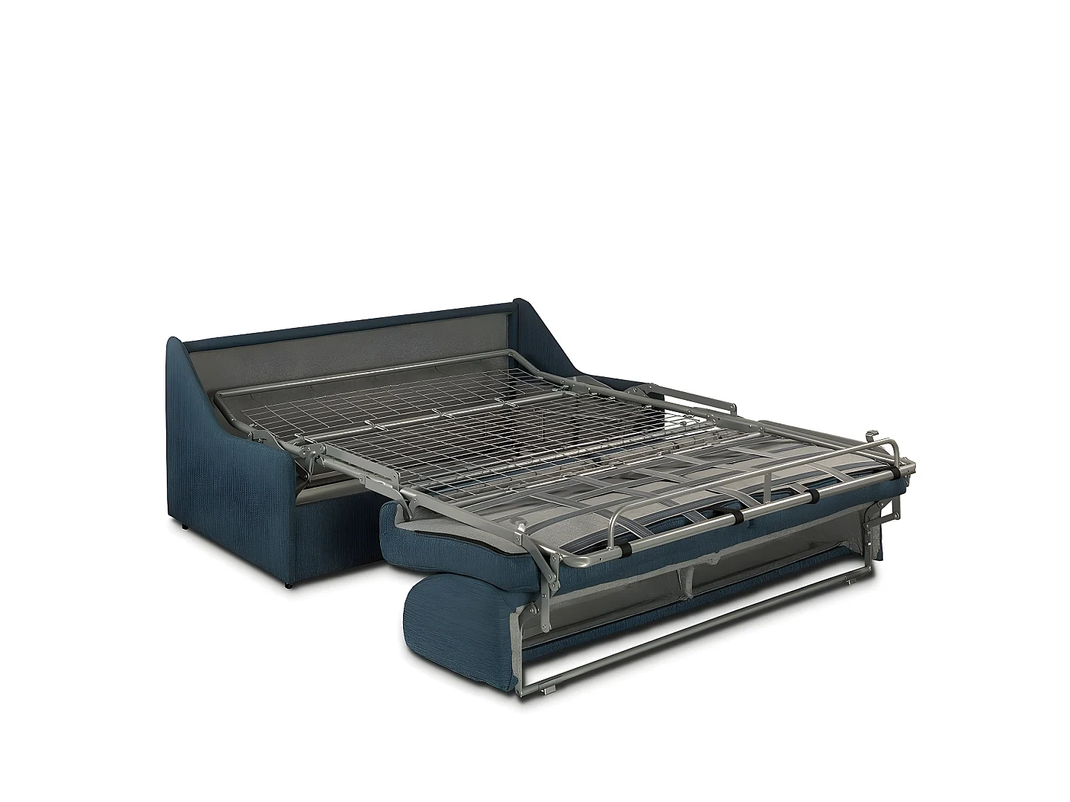 Canapé lit EXPRESSO  express compact 160cm matelas 16cm tissu tweed bleu nuit