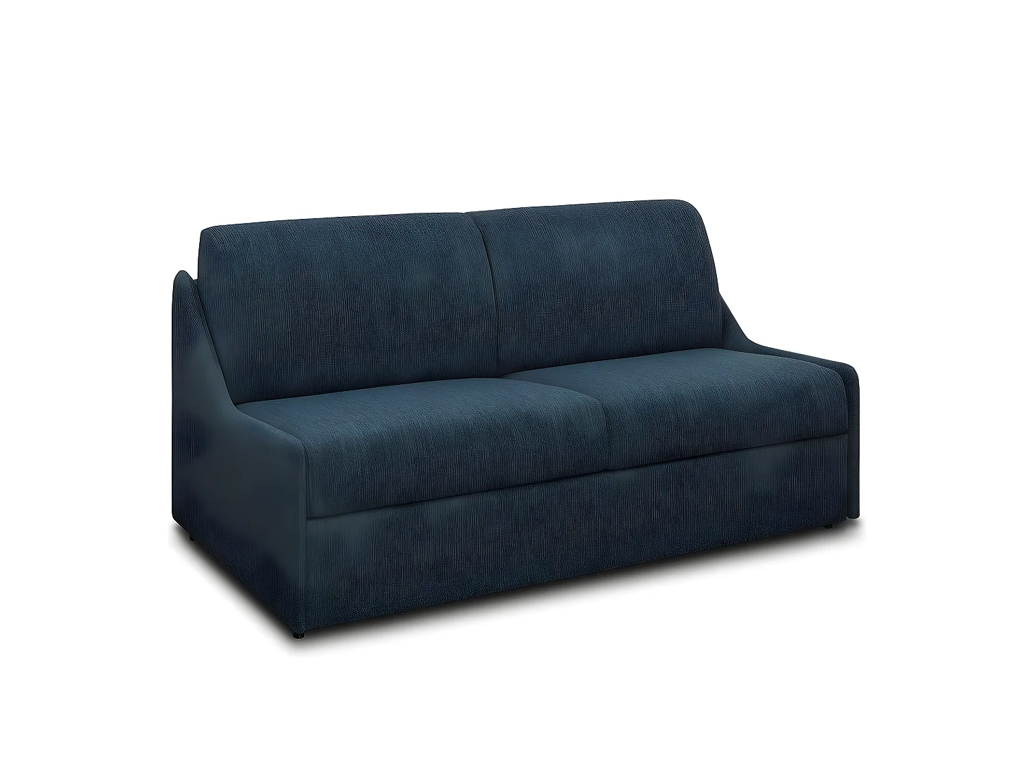 Canapé lit EXPRESSO  express compact 160cm matelas 16cm tissu tweed bleu nuit