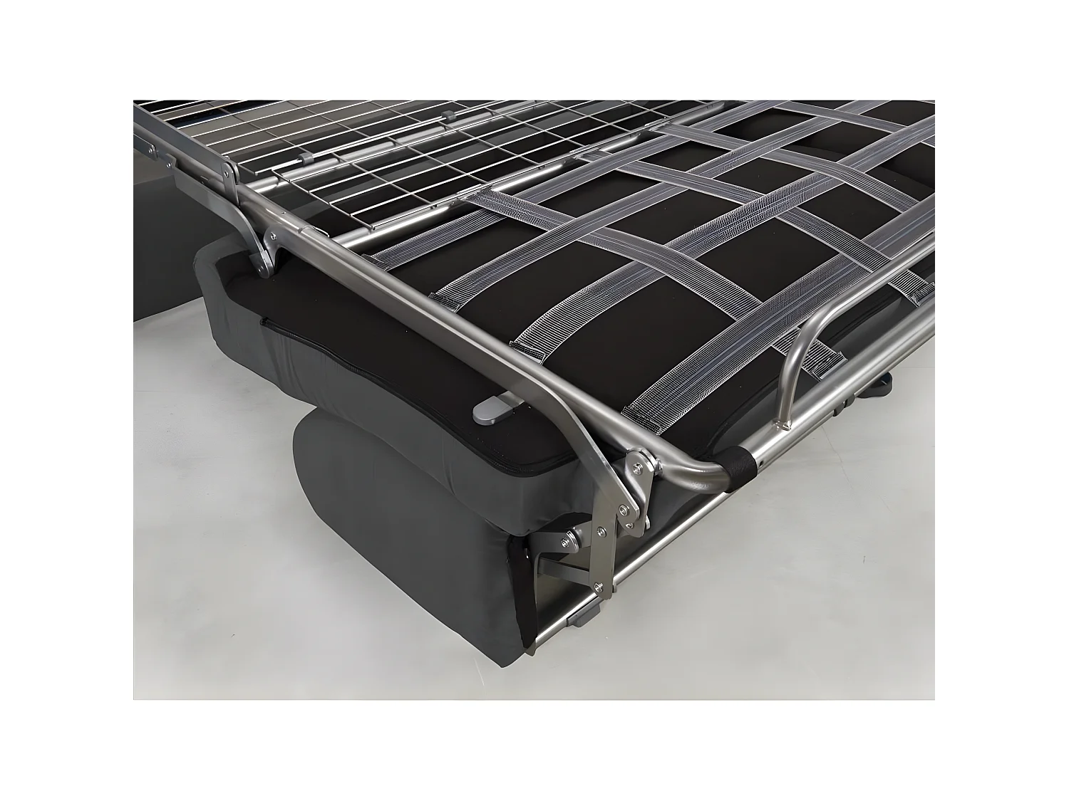 Canapé lit EXPRESSO  express compact 160cm matelas 16cm tissu tweed bleu nuit