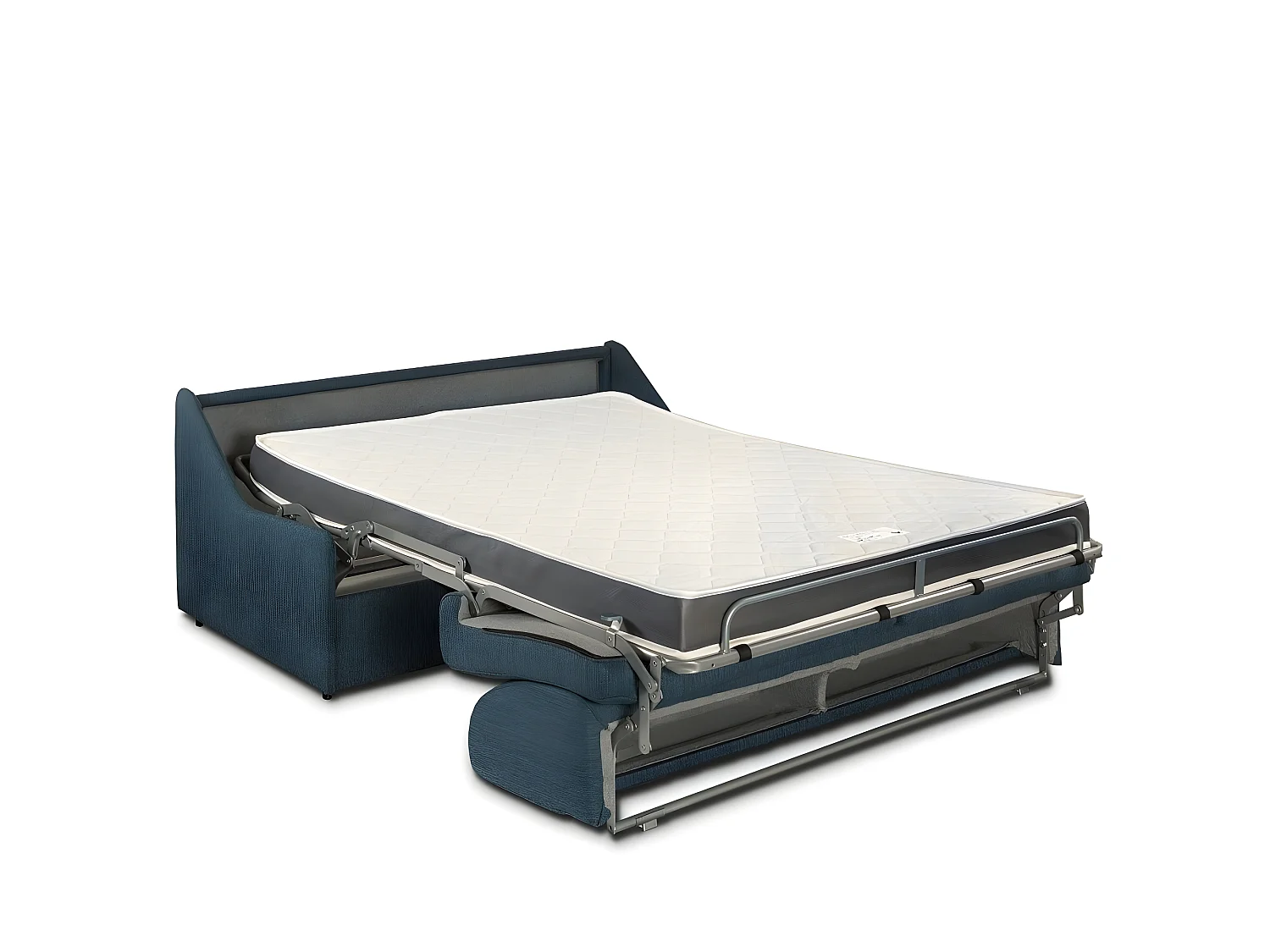 Canapé lit EXPRESSO  express compact 160cm matelas 16cm tissu tweed bleu nuit