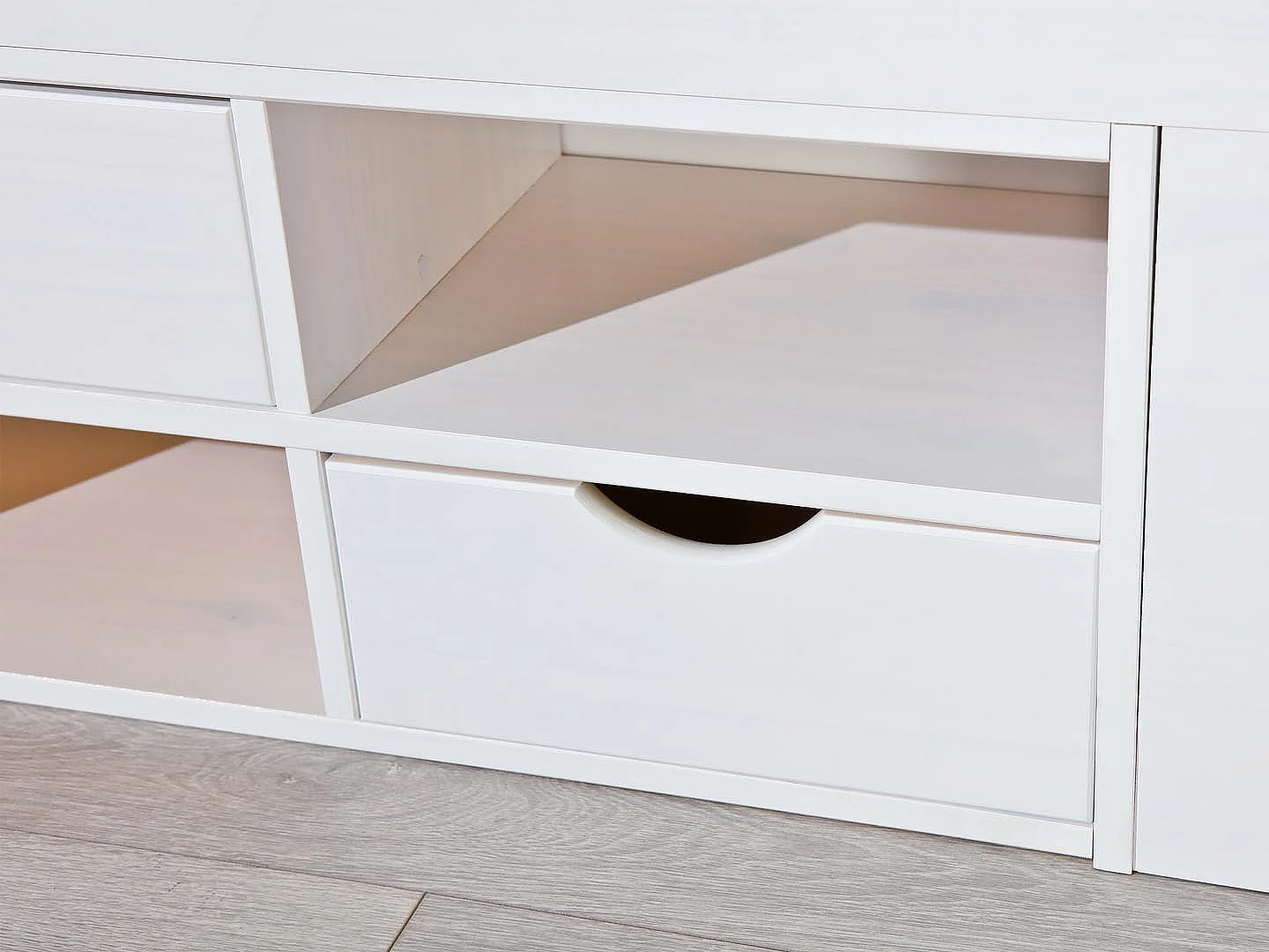 Till Lit double 180x200 cm, avec 2 sommiers à lattes, blanc.