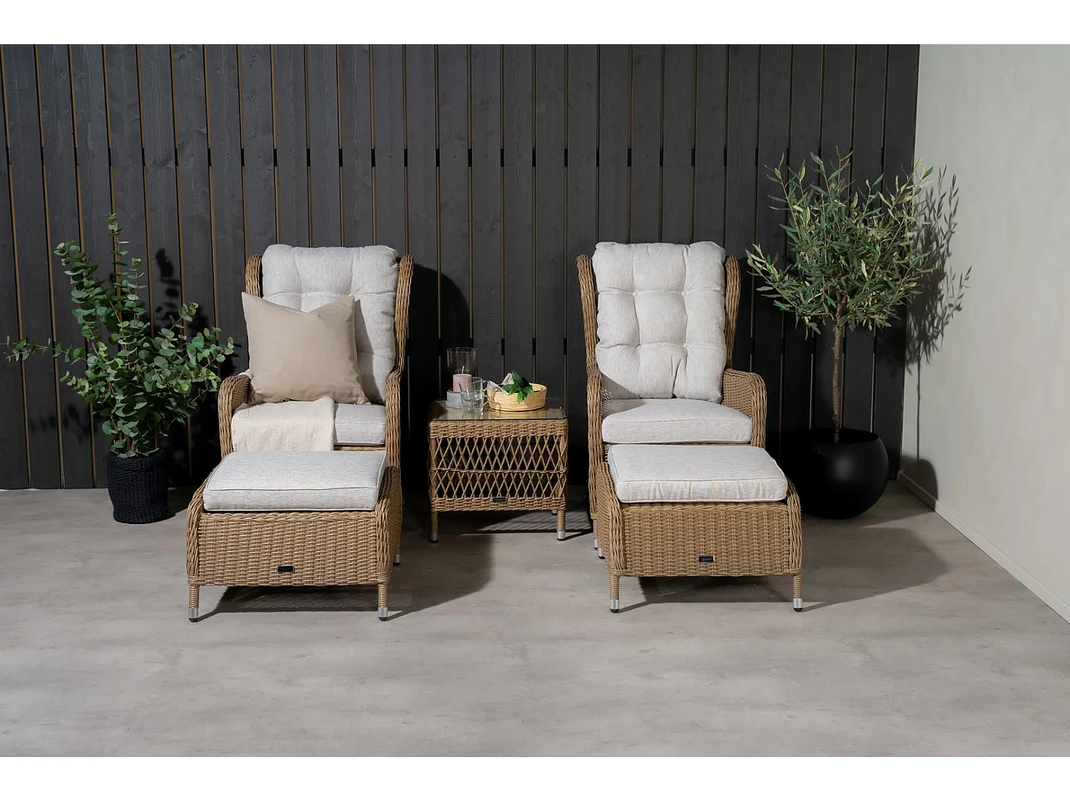 Salon de Jardin Lounge "Washington" 103cm Naturel