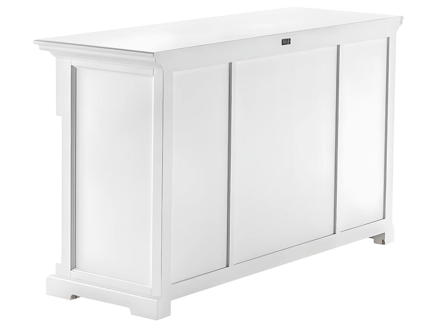 Provence buffet 4 portes, 1 grand 2 petit tiroirs blanc.