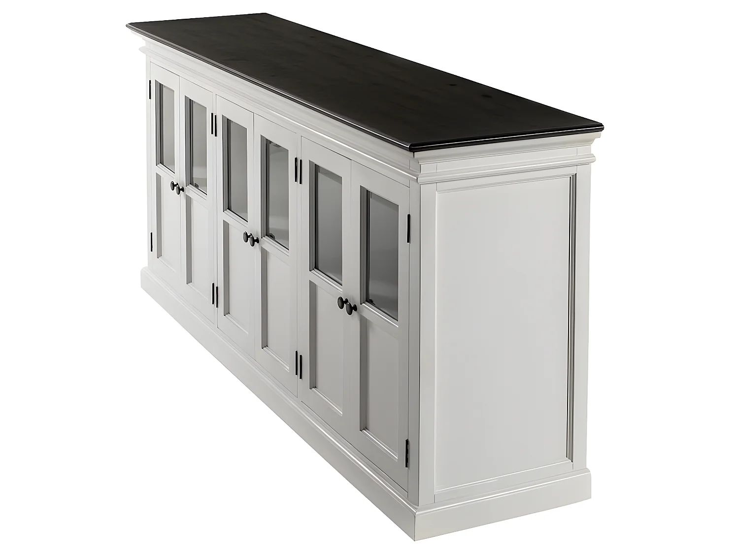 HalifaxContrast dressoir 6 deuren wit, zwart.