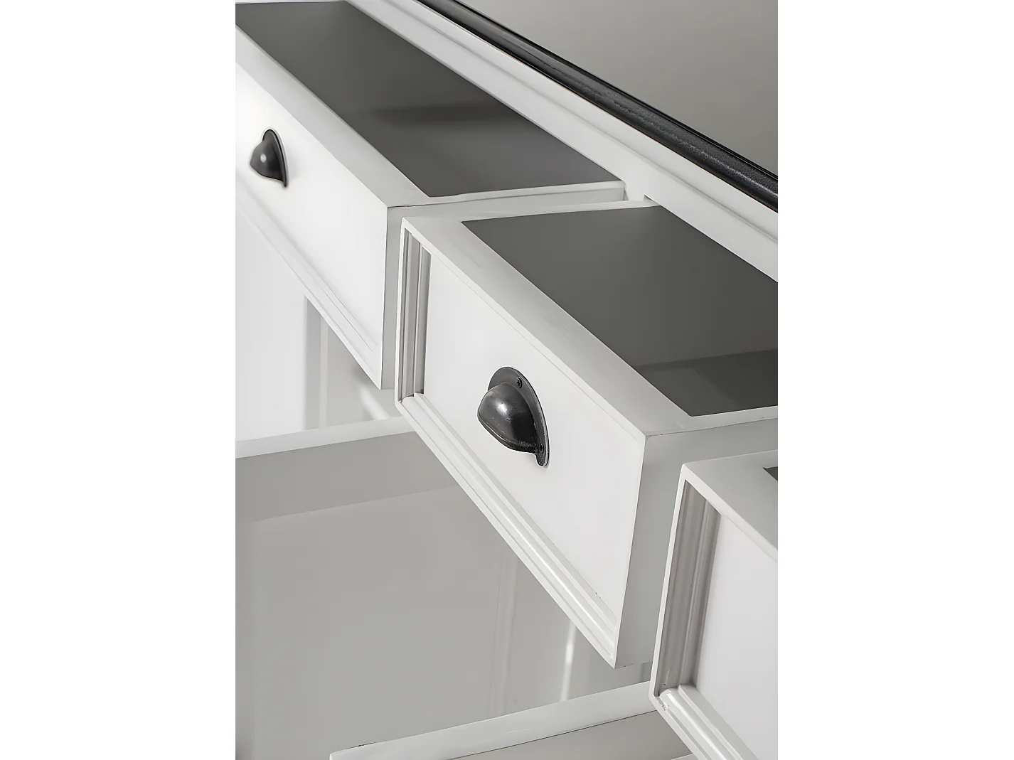 HalifaxContrast buffet 5 portes, 2 grande og 1 petit tiroir blanc, noir.