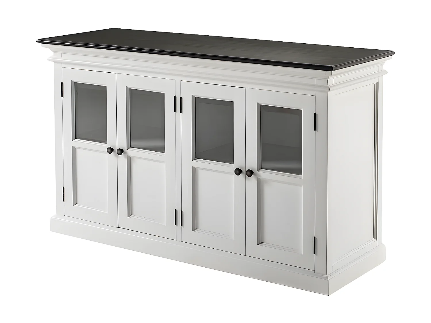 HalifaxContrast buffet 4 portes blanc, noir.