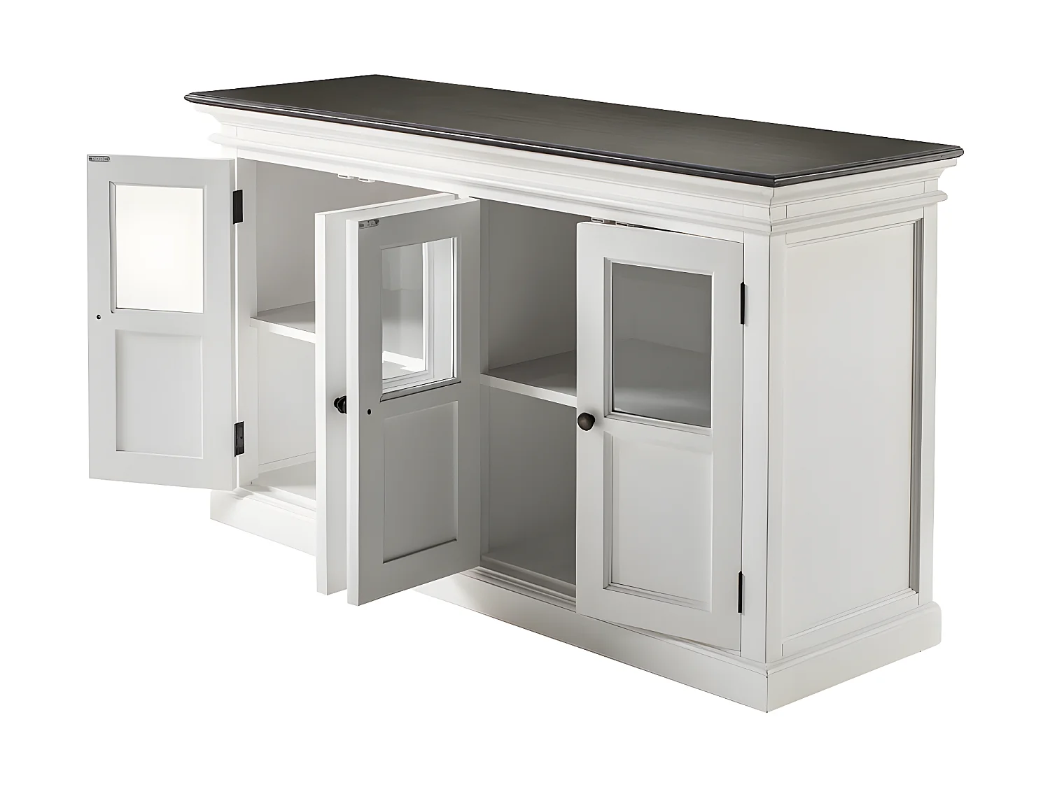 HalifaxContrast buffet 4 portes blanc, noir.