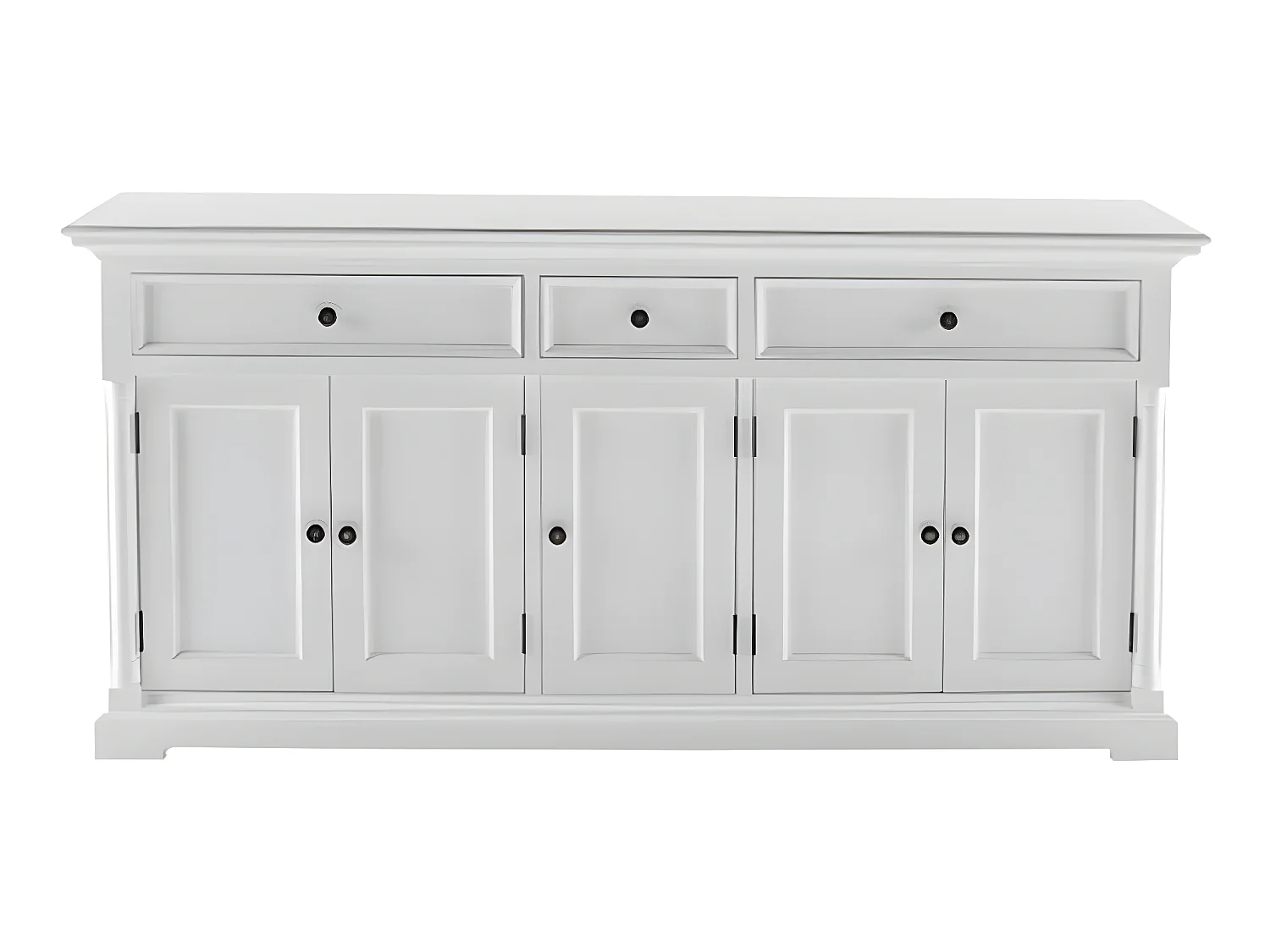 Provence buffet 5 portes, 2 grande 1 petit tiroir blanc.