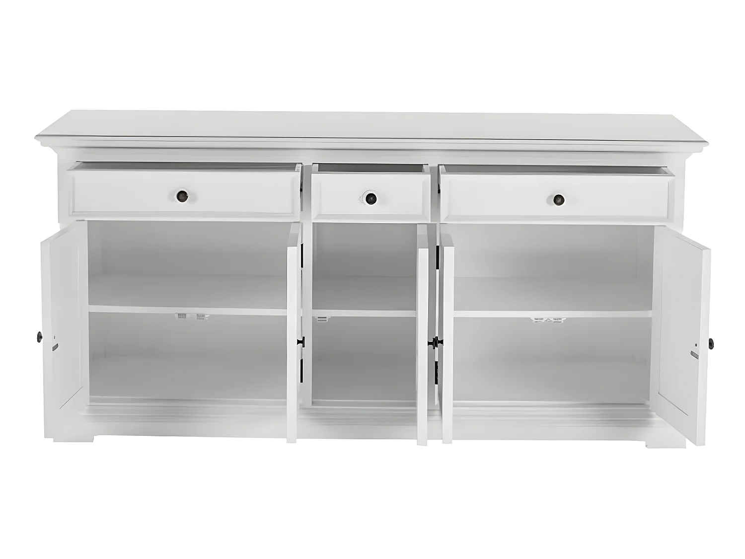 Provence buffet 5 portes, 2 grande 1 petit tiroir blanc.